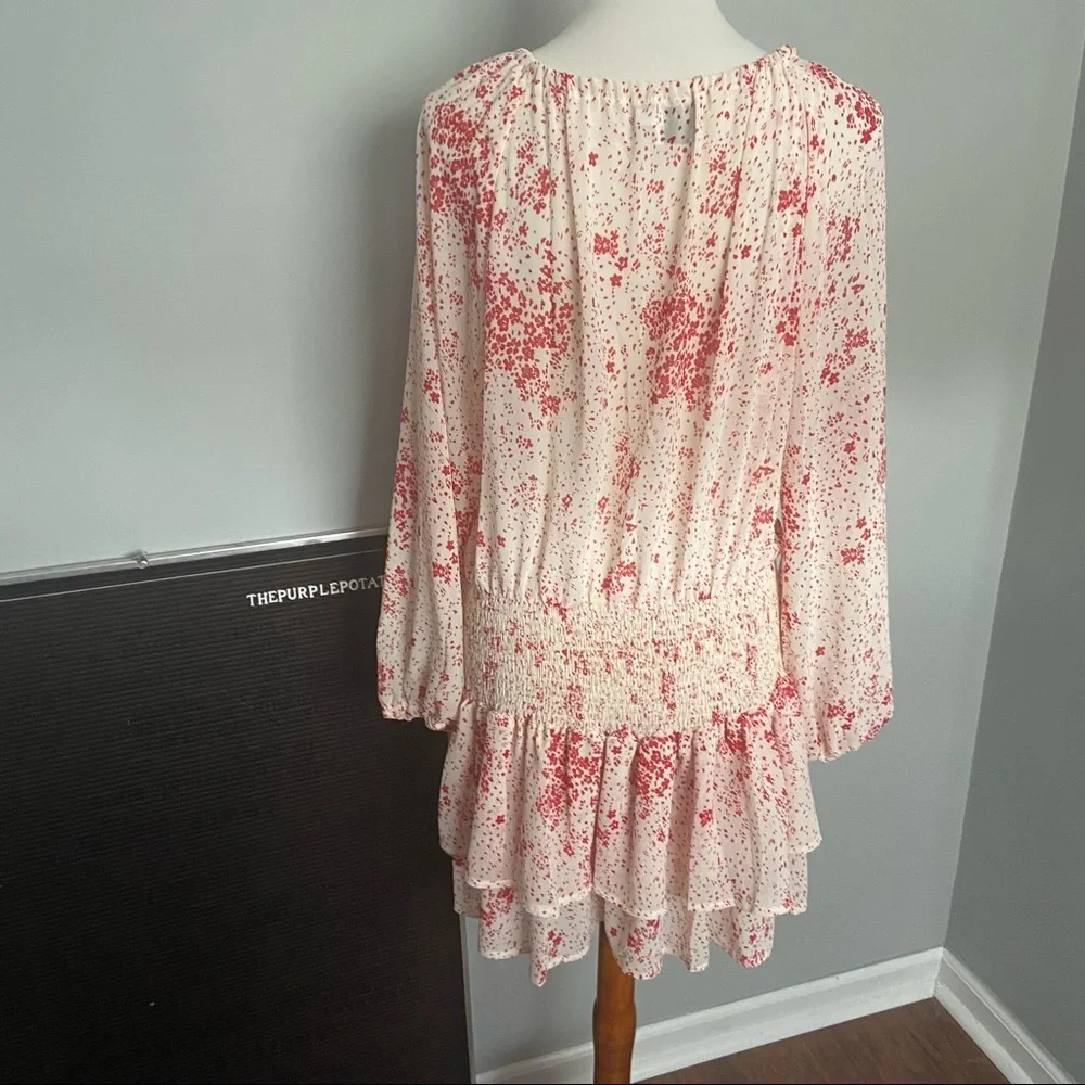 Princess Polly Red & White Ruched Altona Mini Dress Size 12 - Picture 9 of 9